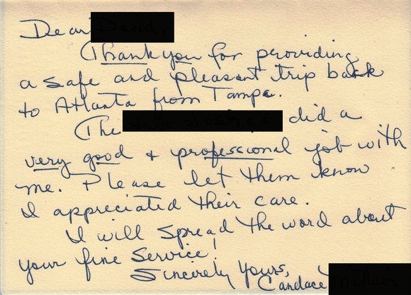 Long Distance Patient Transport Testimonial